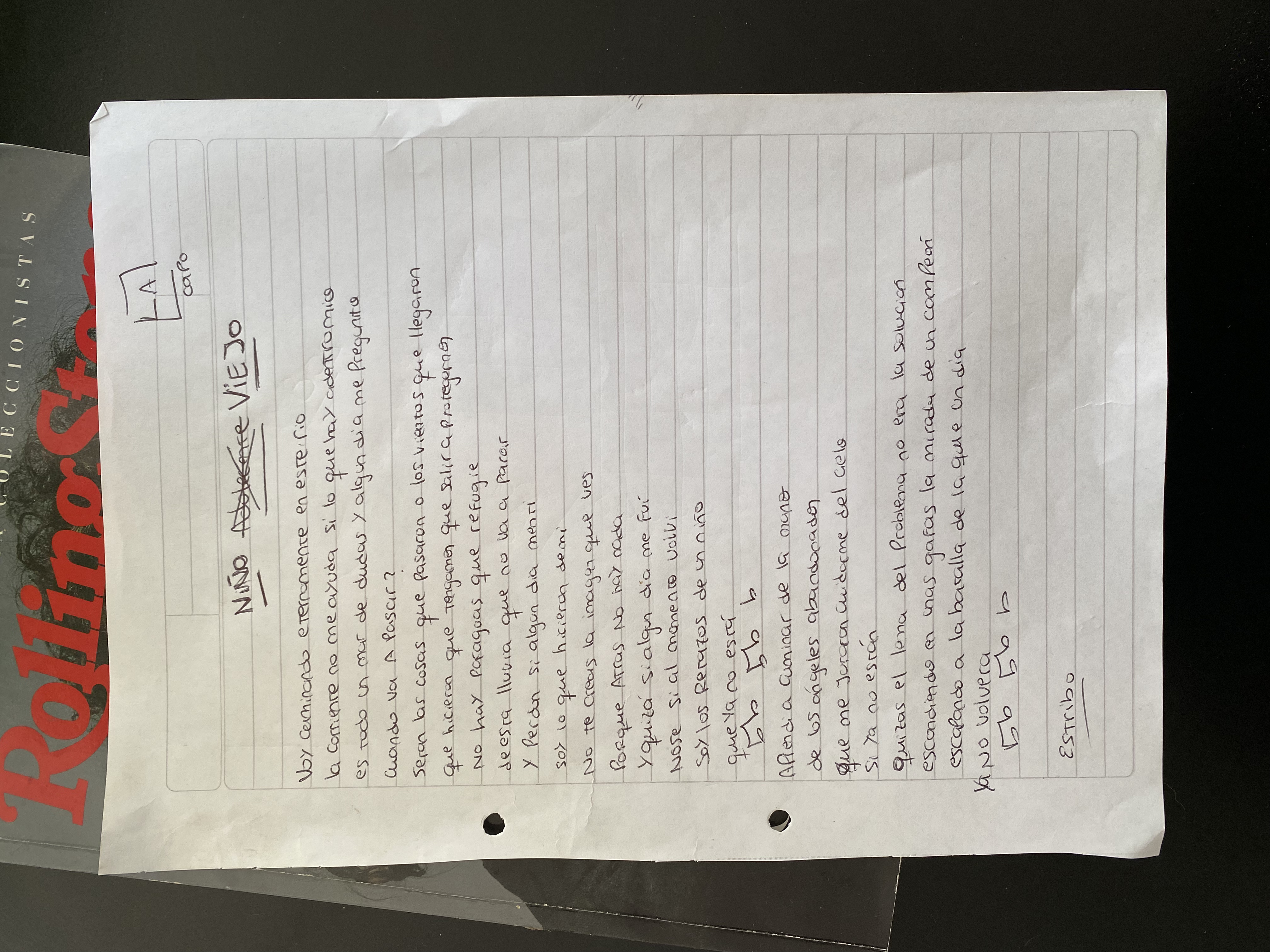 Letra de Niño Viejo